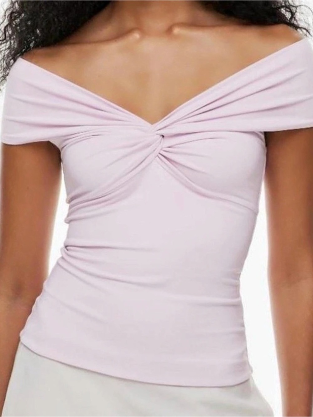 Aritzia Original Contour Twist Off Shoulder Top!